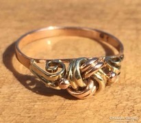 14K arany Női fonott gyűrű magyar fémjeles PV.
