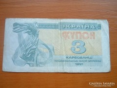UKRÁN UKRAJNA 3 KUPON 1991