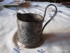Orosz ezüstözött  pohártartó 