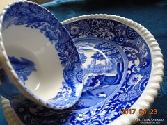 Copeland Spode kék mintás teás csésze és desszertes tányér