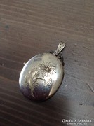 Antik fényképtartós ezüst medál