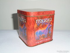 Teás fémdoboz pléh doboz - Maya Trading Corporation - 1977