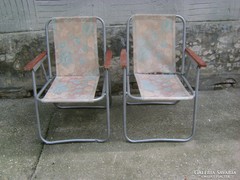 Retro, alu vázas camping szék, horgász szék - két darab