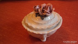 EREDETI -- ENS porcelán bonbonier rózsafogós tetővel.
