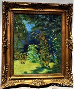 Klimó István (1883-1961) Park részlet- 67x57cm EREDETI