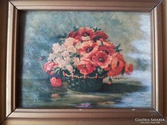 Flower basket, painting