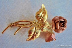 Csodálatos antik 14kt-os arany rózsa bross