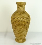 0L987 Nagyméretű kézimunka gyékény váza 59 cm