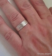 Elegáns antik vastag ezüst uniszex karikagyűrű
