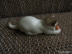 Zsolnay porcelán cica figura