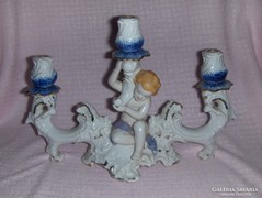 3 ágú porcelán angyalkás puttós gyertyatartó (p)