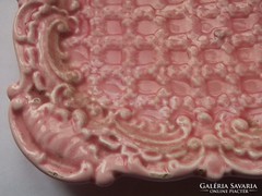 Schütz Cilli tálka pink -majolika 1900-as évek