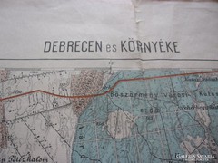 Térkép Debrecen és környéke 60 x 50 cm antik