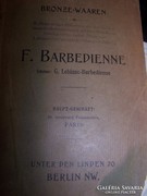 Barbedienne bronzművek árjegyzéke 1907