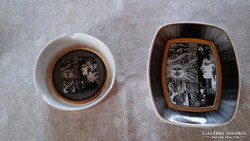Szász Endre porcelán asztalközép és  hamutál