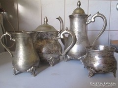 Empir teás és kávés  készlet csodás kézzel véset antik tárgy