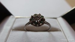 Ezüst Antik gyémánt - smaragd gyűrű 1,72 gramm 925 