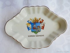 Herendi porcelán tálka: Sopron Vármegye címerrel