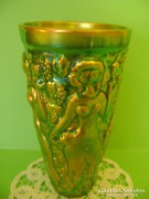 Zsolnay porcelán eozin szüretelő pohár