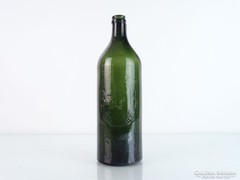 0M406 Régi méregzöld Budafoki boros palack 27 cm