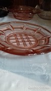 Rózsaszín üveg tésztás tányér