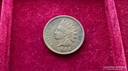 Ritkább USA 1 cent 1904, indiánfejes.