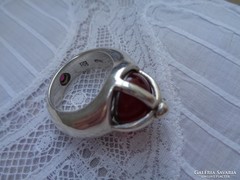  szép ezüst gyűrű!! design.karneol,gránát