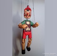 Ritkaság! Régi vintage fából készült Pinocchio marionett báb