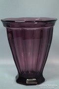 Nagyon szép régi vastagfalu lila üveg váza 