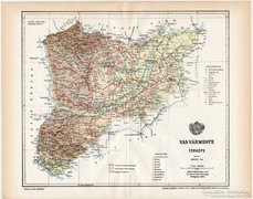 Vas vármegye térkép 1894, XIX. századi, eredeti, megye