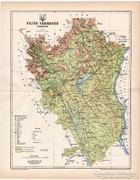 Fejér vármegye térkép 1896, XIX. századi, eredeti, megye