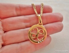 Csodaszép régi  értékes , márkás aranyozott ezüstnyaklánc medállal 19g