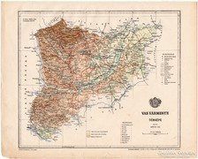 Vas vármegye térkép 1899, Magyarország atlasz (a), megye
