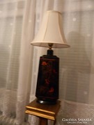 Eredeti keleti lakkmázas kézzel festett fa asztali lámpa