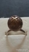 Különleges diszes gömbös ezüst gyűrű
