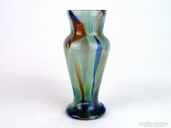 0M763 Régi muránói művészi üveg váza 21 cm