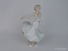 0M772 Hibátlan jelzett porcelán táncosnő 22 cm