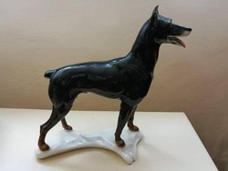 Hibátlan, nagy méretű ENS porcelán dobermann/kutya