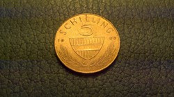 Ausztria ezüst 5 schilling 1968.