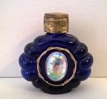 Cseppentős parfümös üveg réz tetővel színjátszó opál színű k