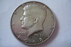 Ezüst Kennedy 1/2 $ 1968 