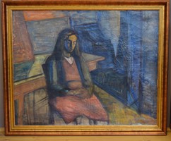 Z. Gács György (1914-1978) hatalmas festménye, 92 x 112 cm