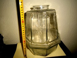Antik 8 szögletű nagyméretű  üveg búra 