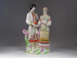 0M864 Népviseletes orosz kétalakos porcelán figura