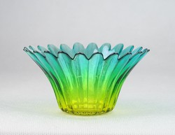 0N139 Virág alakú irizáló üveg dísztárgy