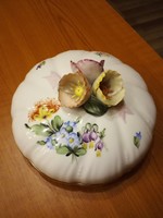 Óriás Herendi Virág mintás porcelán bonbonier
