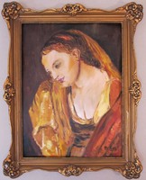 Marguerite Charrier-Roy (1870-1964) keretezett festmény