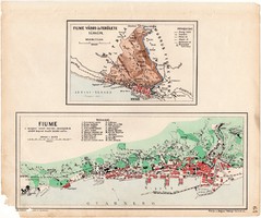 Fiume, Fiume város és területe térkép 1905, eredeti