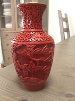 Régi kínai cinóber váza