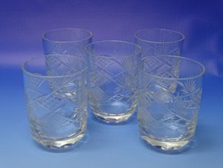 0N229 Csiszoltüveg Whiskey pohár készlet 5 darab